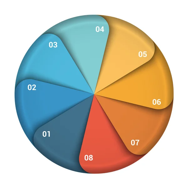 Pie chart diagram data 8 — Stock Photo, Image