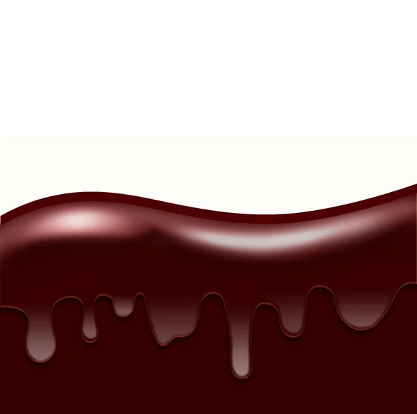 Schokolade tropft, Welle aus flüssiger Schokolade, Textfläche — Stockfoto