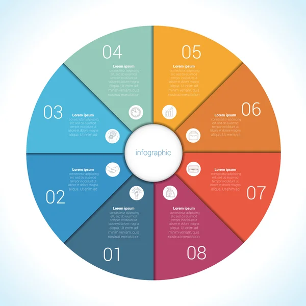 Éléments pour le modèle infographie huit position — Image vectorielle