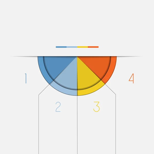 Halvcirkel nedåt mall för Infographic 4 positioner — Stockfoto