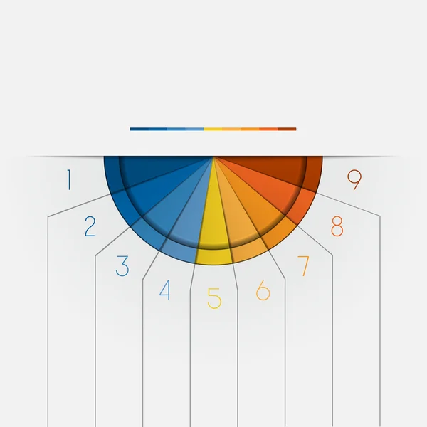 Semicírculo hacia abajo Infografía en 9 posiciones — Foto de Stock