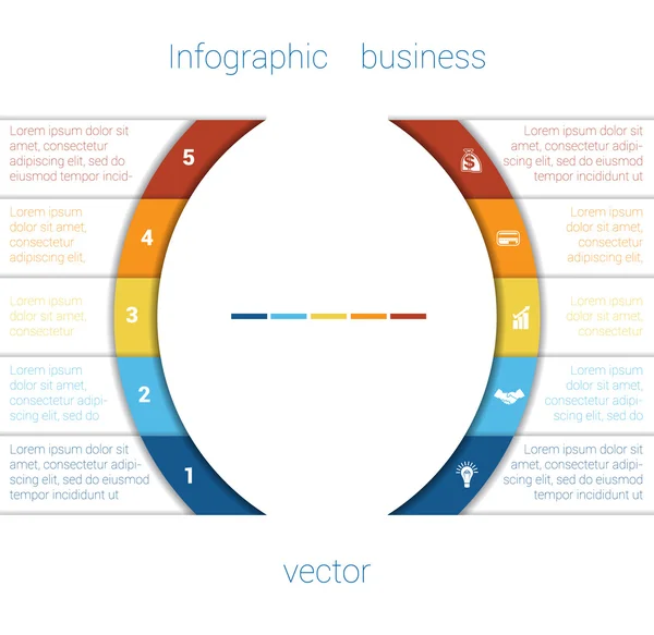 Infographic Strips and semicircle 5 — Stock Vector