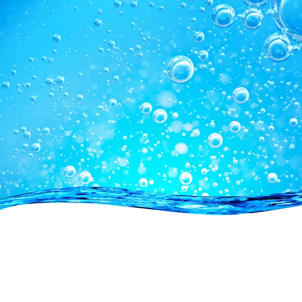 Blue Wave Water, close-up bolhas de ar — Fotografia de Stock