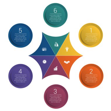  Bilgisel. Renkli şablon. 6 konum. 