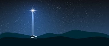 İsa Mesih 'in doğumu. Yıldız, İsa 'nın Noel' ini simgeler.. 