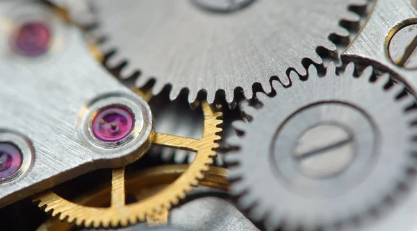 Background with metal cogwheels a clockwork. Conceptual photo — Stock Photo, Image