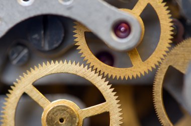 metal cogwheels ile arka plan bir saat gibi. kavramsal fotoğraf