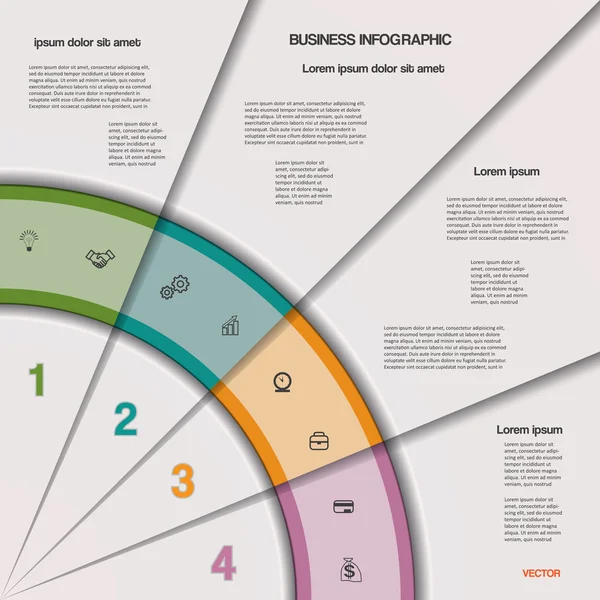 Infographic bedrijfsproces of workflow voor project — Stockvector