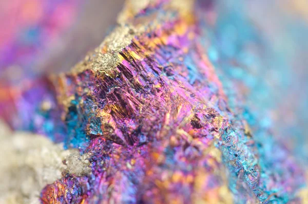 Bornite, also known as peacock ore, is a sulfide mineral — Stock Photo, Image