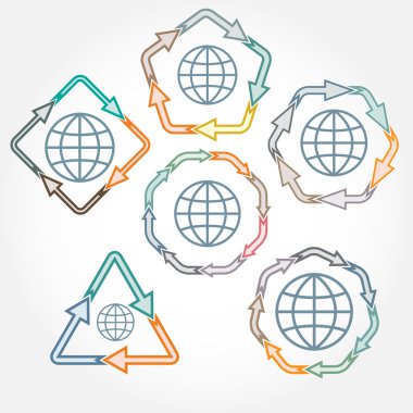 Vektör okları Infographic için ayarla