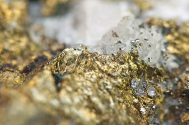 Chalcopyrite bakır demir sülfit maden makro.