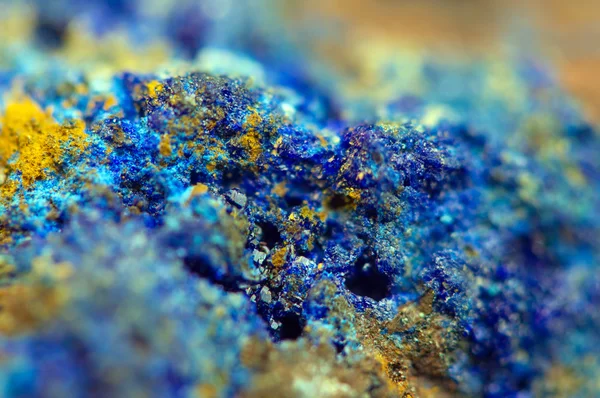 Azurite is a soft, deep blue copper mineral — Stock Photo, Image
