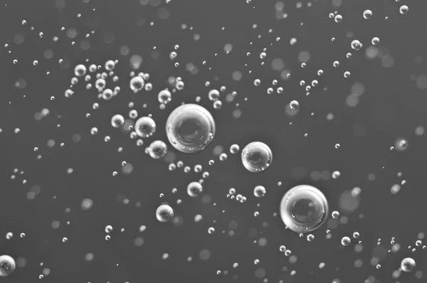 Macro Bulles Oxygène Dans Eau Sur Fond Noir Blanc Concept — Photo