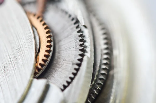 Macro, fondo con ruedas dentadas de metal — Foto de Stock