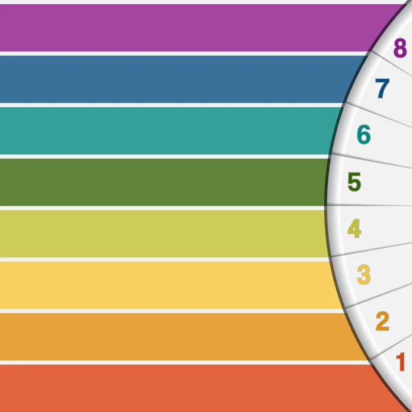 Bandes de couleur et demi-cercle numéroté — Photo