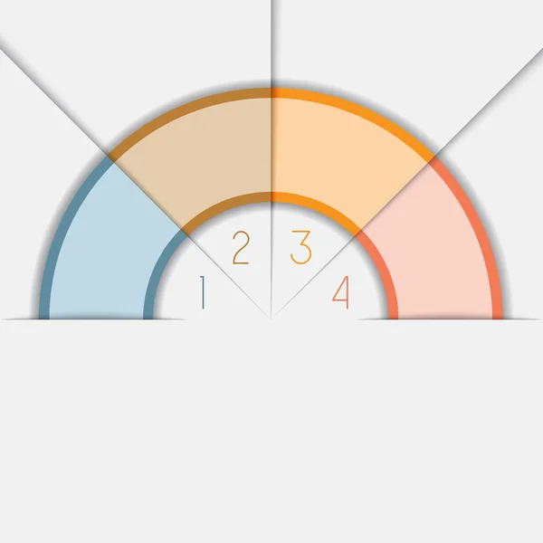 4 の位置にテキスト領域を持つ色半円テンプレート — ストック写真