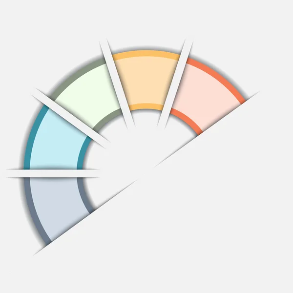 Modello Color Semicerchio con aree di testo su cinque posizioni — Foto Stock