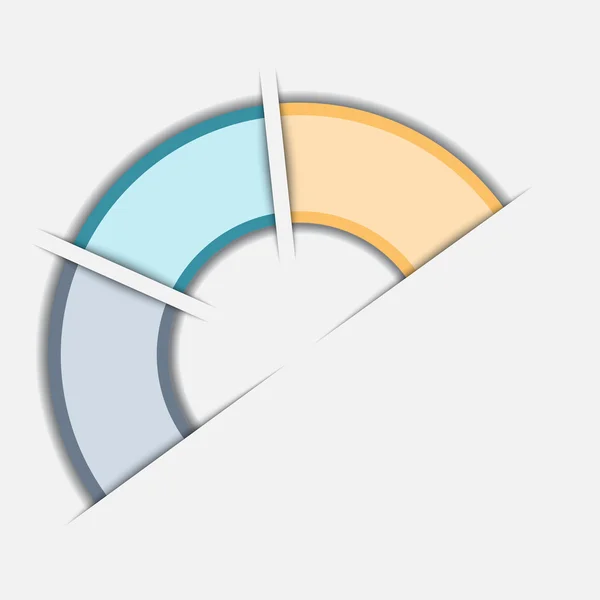 Plantilla de semicírculo de color con áreas de texto en tres posiciones —  Fotos de Stock