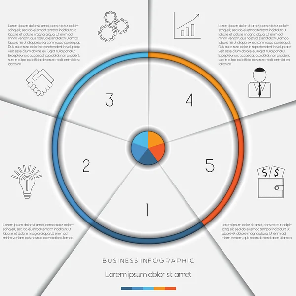 Infographic mall på 5 positioner — Stock vektor