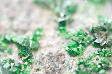 uvarovite krom-rulman Granat var. Makro.