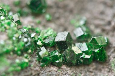 uvarovite krom-rulman Granat var. Makro. 