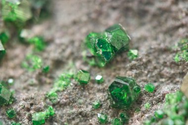 uvarovite krom-rulman Granat var. Makro.