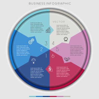 çok renkli daire sayılı, altı seçenekleri