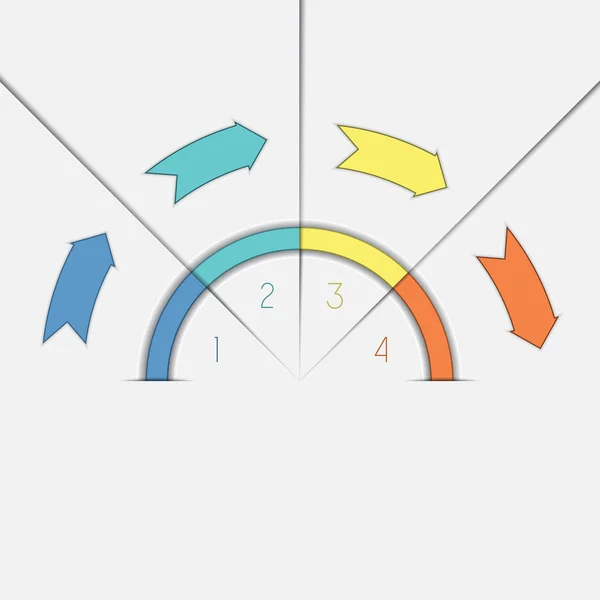 Infographic template four positions arrows and semicircle — 스톡 사진