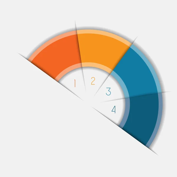 Infographic halve cirkel tekst gebieden 4 posities — Stockfoto