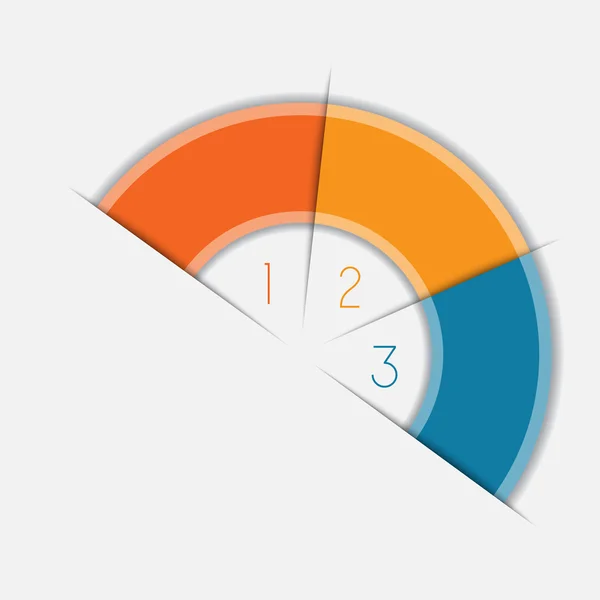 Infographic halve cirkel tekst gebieden 3 posities — Stockfoto