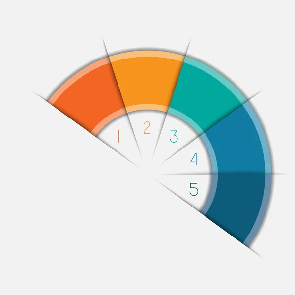 Áreas de texto de semicírculo infográfico 5 posiciones —  Fotos de Stock