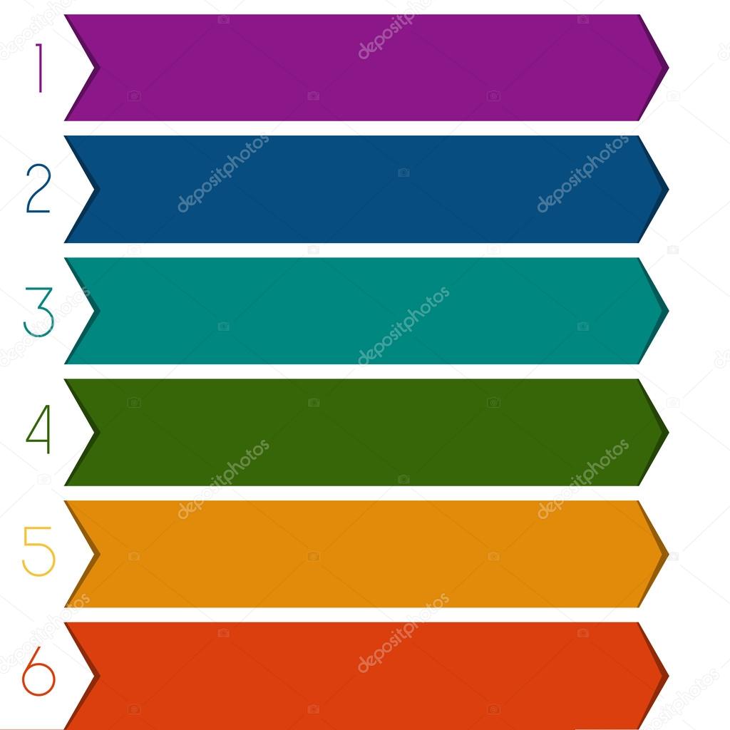 Infographic Six Colour Strips Arrows