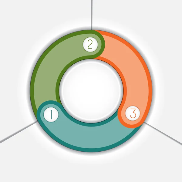 Infographic multi gekleurde ring drie posities — Stockfoto