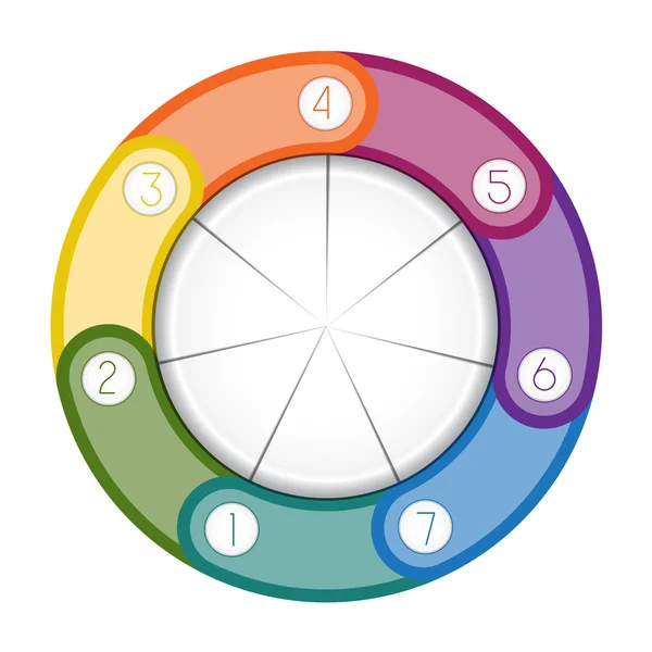 Infographic multi gekleurde ring zeven posities — Stockfoto