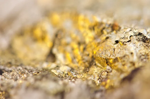 Golden pyrite chemical formula FeS2. Macro — Stock Photo, Image