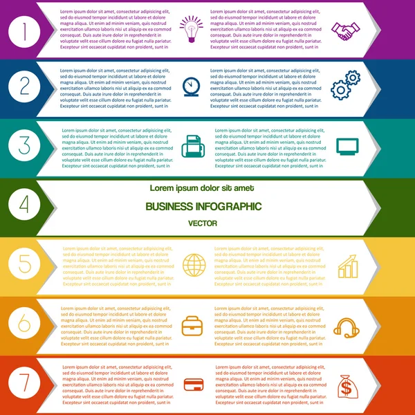 Infographic arrows template seven positions — Stock Vector