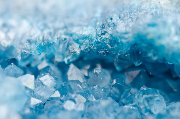 Blaue Kristalle Achat sio2. Makro — Stockfoto