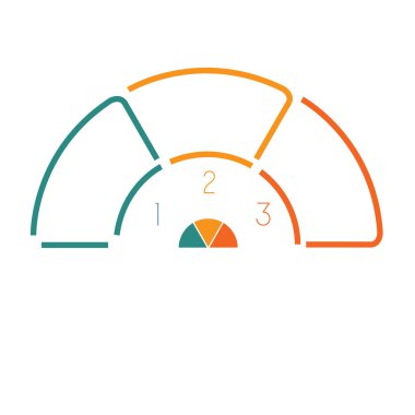  Çizgiler yarım daire Infographic 3 pozisyonlar