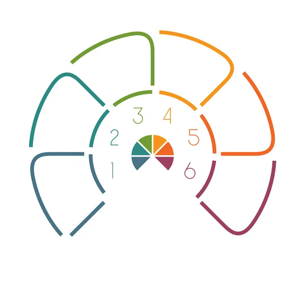 Lines Semicircle infographic 6 positions — Stock Photo, Image