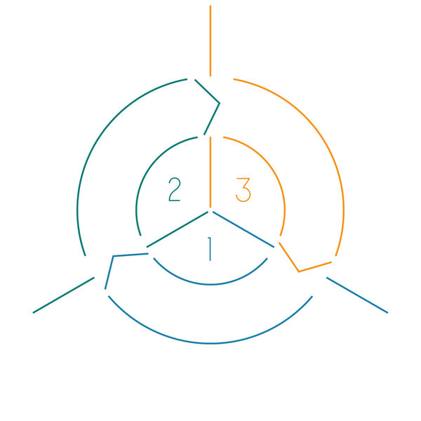 Цветные линии круга 3 позиции
