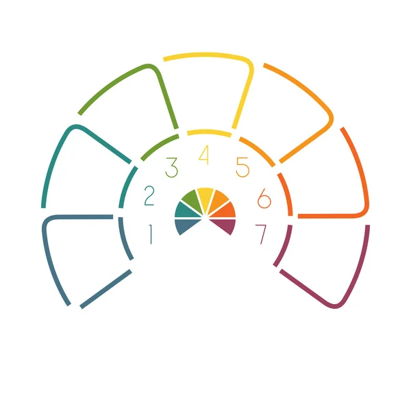 Posisi Infografis 7 Semicircle Baris — Stok Foto
