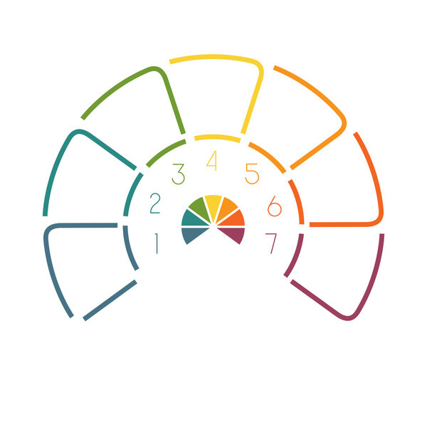  Полукруговая инфографика 7 позиций
