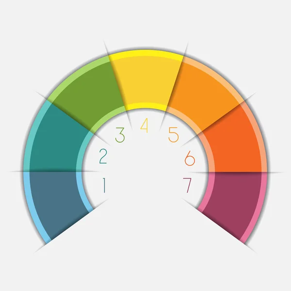 Infographic Color Semicircle on 7 positions — Stock Photo, Image