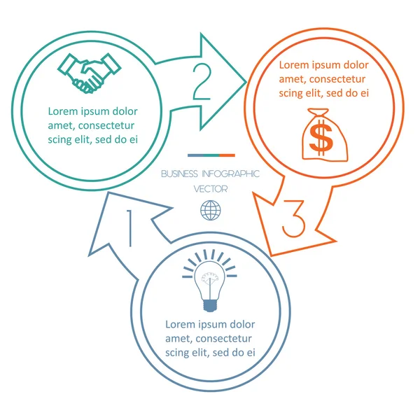 Infographic üç pozisyon döngüleri — Stok Vektör