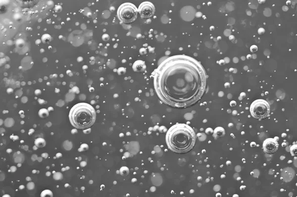 Black White Macro Oxygen Bubbles Wate Concept Ecology Environment Clean — Stock Photo, Image