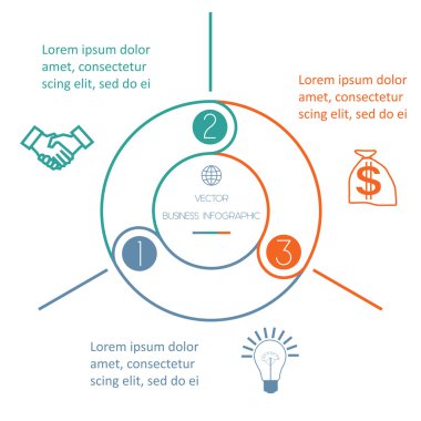 Çok renkli halka Infographic üç pozisyon