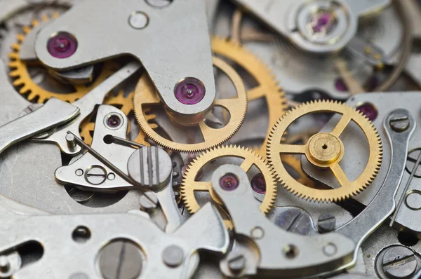 Metal Cogwheels in Clockwork, Concept Teamwork — Stock Photo, Image