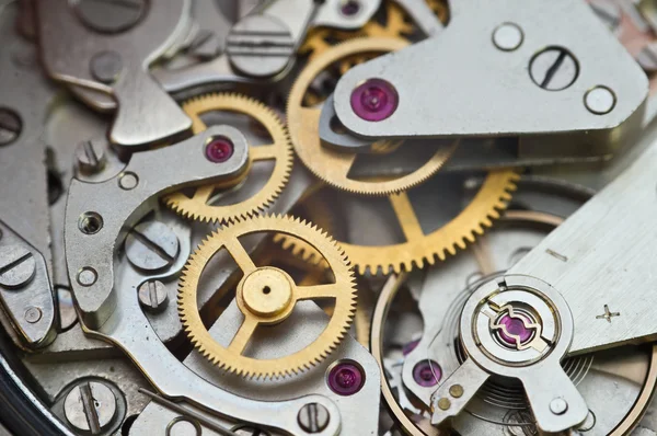 Metal Cogwheels in Clockwork, Concept Teamwork — Stock Photo, Image