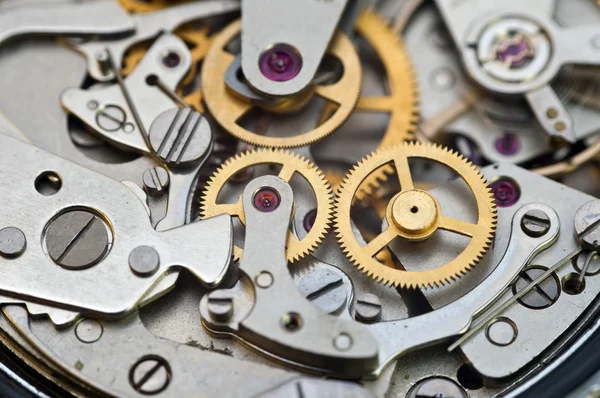 Metal Cogwheels in Clockwork, Concept Teamwork — Stock Photo, Image