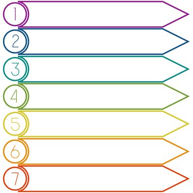 Colourful lines seven positions